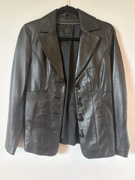 Jackets & Blazers - Classic Black Genuine Leather Women's Blazer Jacket